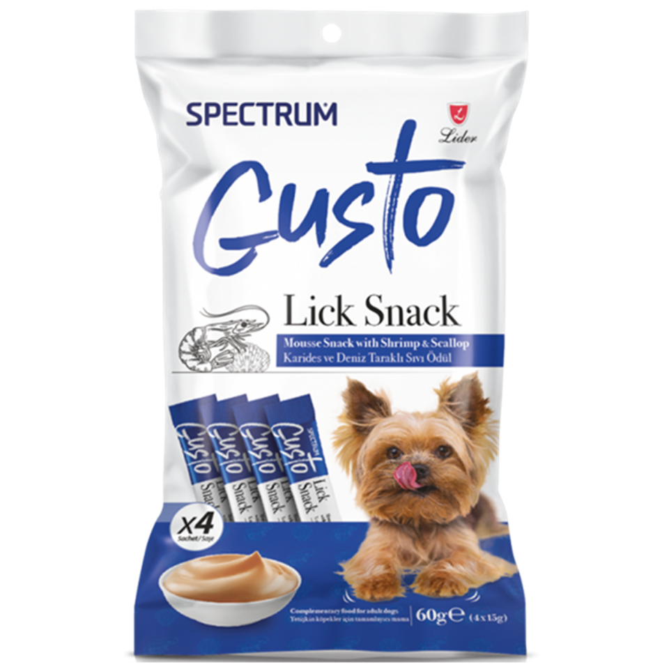 SPECTRUM GUSTO KARİDESLİ VE DENİZ TARAKLI KÖPEK SIVI ÖDÜLÜ 4X15G