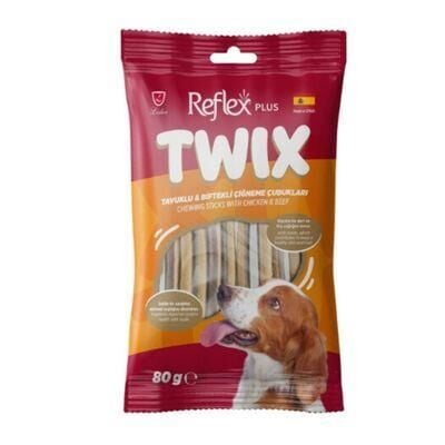 REFLEX PLUS TWIX CHEWINGR STICKS WITH CHICKEN BEEF ADULT DOGR TREAT 80 GR