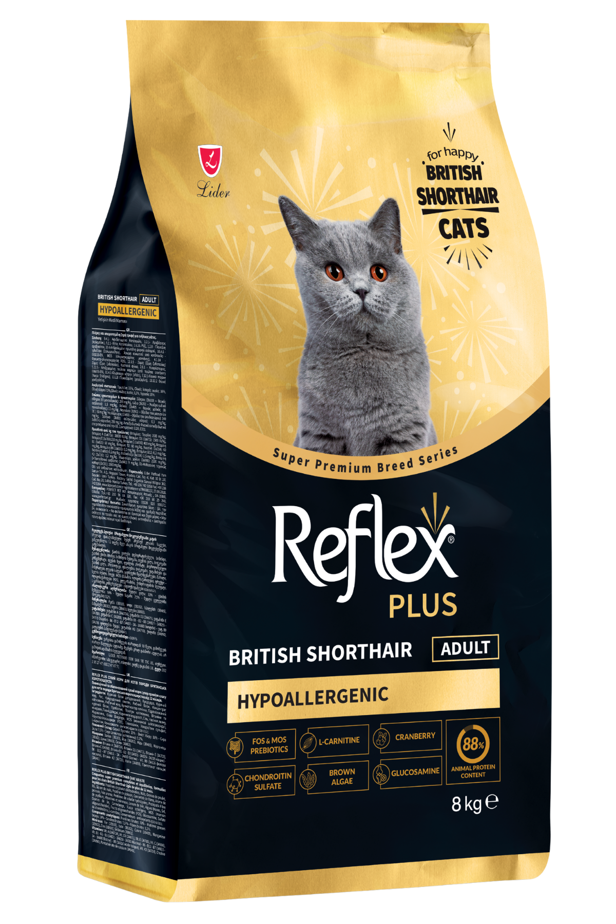 REFLEX PLUS BRİTİSH SHORTHAİRYETİŞKİN KEDİ MAMASI 8 KG