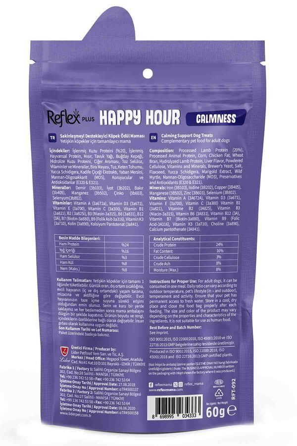 Reflex Plus Happy Hour Sakinleşmeyi Destekleyici Köpek Ödül Maması 60gr