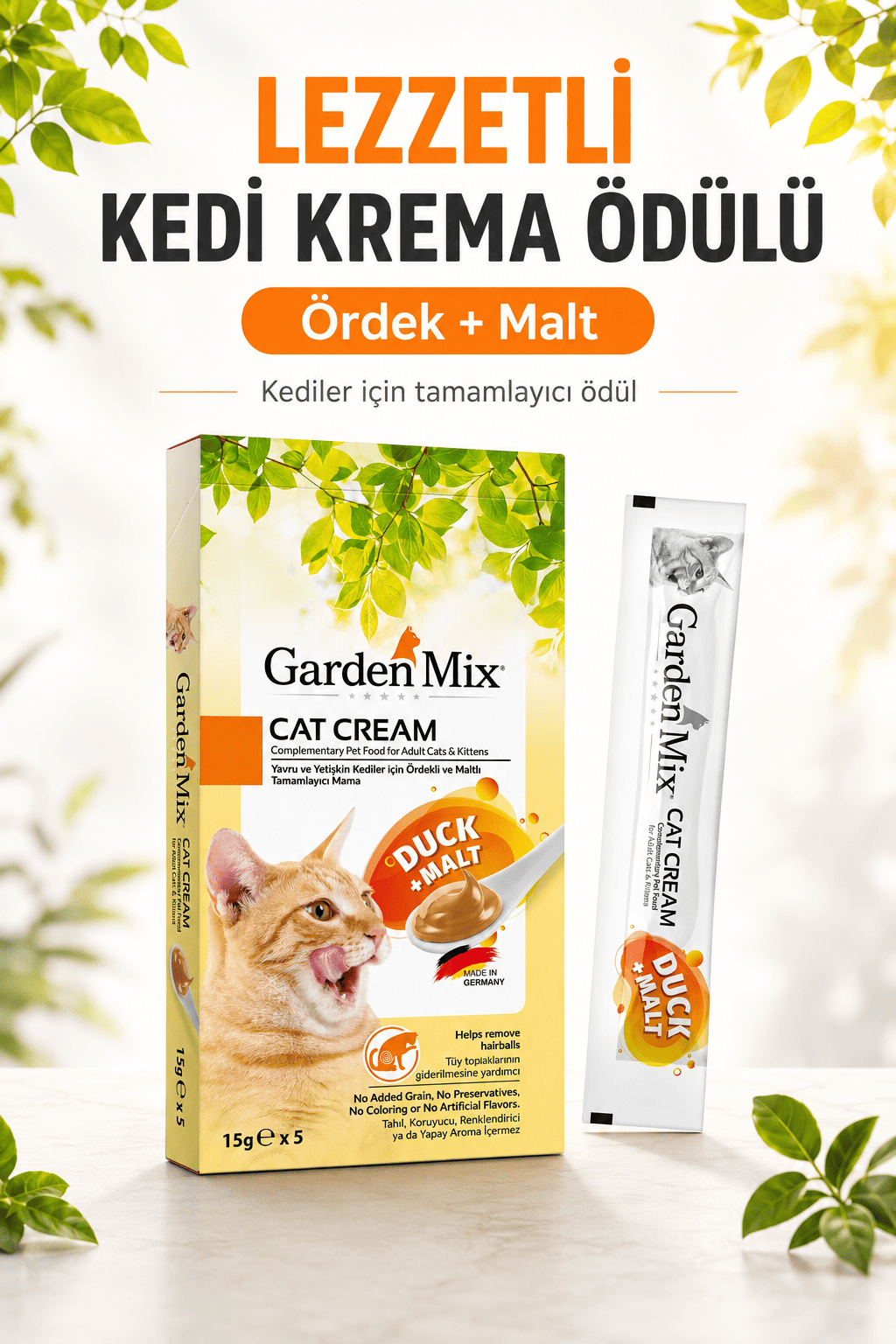 Garden Mıx Kedi Kreması Ördek+malt 15gr*5