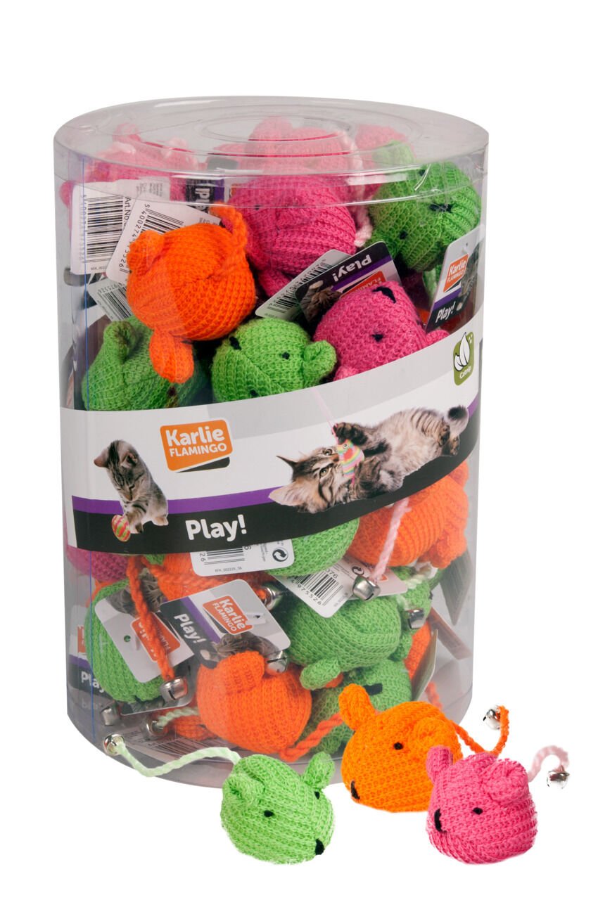 Karlıe Yün Fare Oyuncak 6cm Karışık Renkli 60lı
