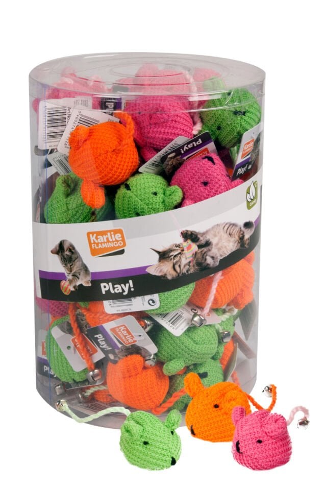 Karlıe Yün Fare Oyuncak 6cm Karışık Renkli 60lı