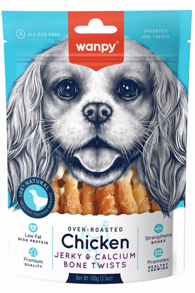 Wanpy Kalsiyumlu Gerçek Tavuk Sargı Köpek Ödülü 100 Gr