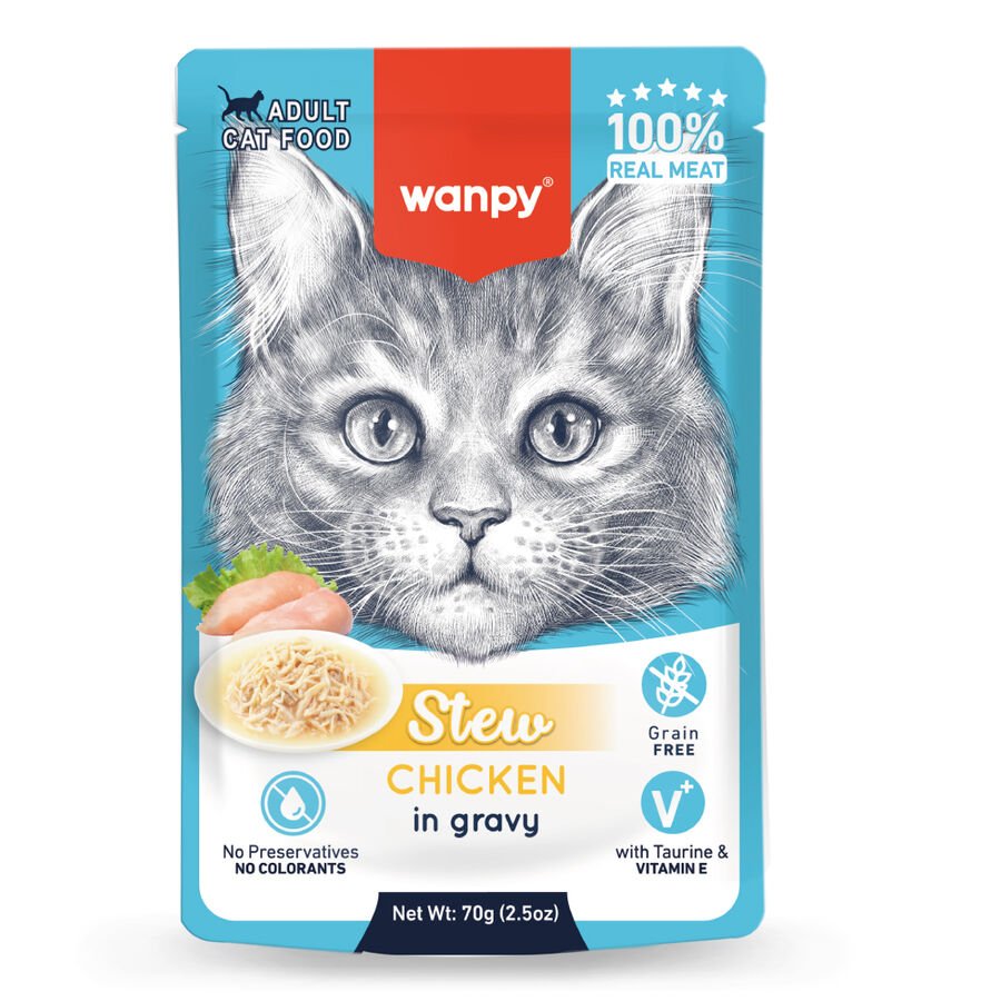 Wanpy Tavuklu Yaş Kedi Maması 70g