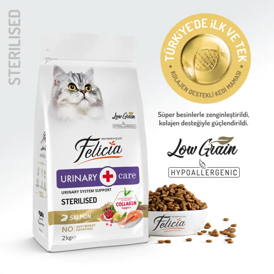 Felicia Sterilised Somonlu Az Tahıllı Kuru Kedi Maması 2 Kg