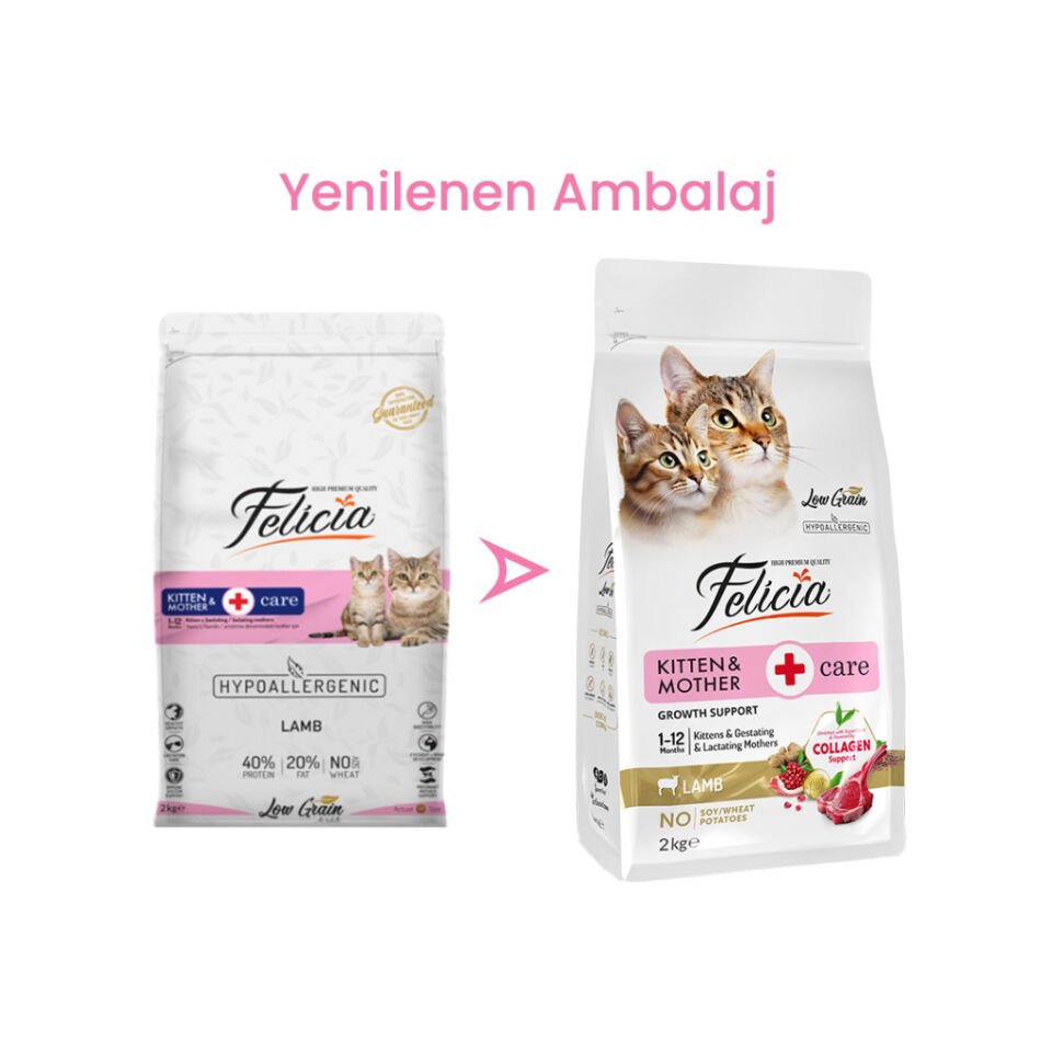 Felicia Yavru Kuzu Etli Az Tahıllı Kuru Kedi Maması 2 Kg