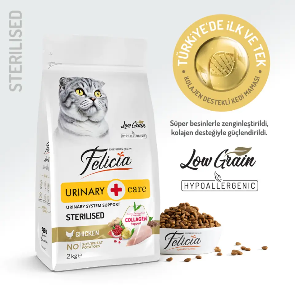 Felicia Sterilised Tavuklu Az Tahıllı Kuru Kedi Maması 2 Kg