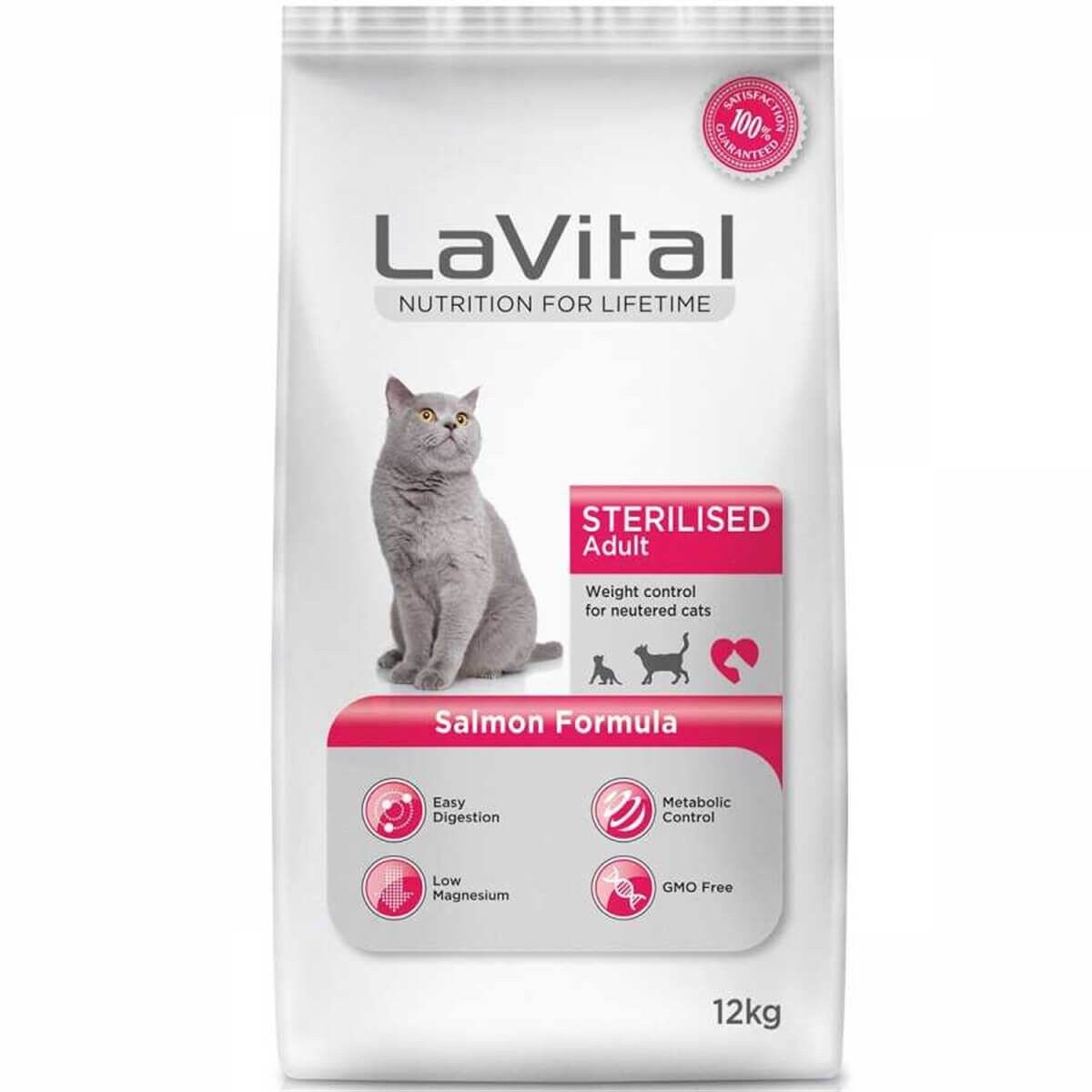 LaVital Somonlu Kısırlaştılmış (Sterilised) Yetişkin Kedi Maması 12kg