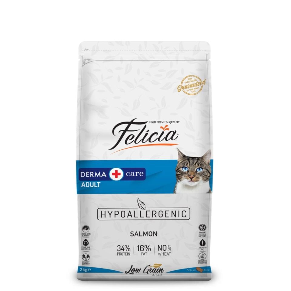 Felicia Yetişkin Somonlu Az Tahıllı Kuru Kedi Maması 2 Kg