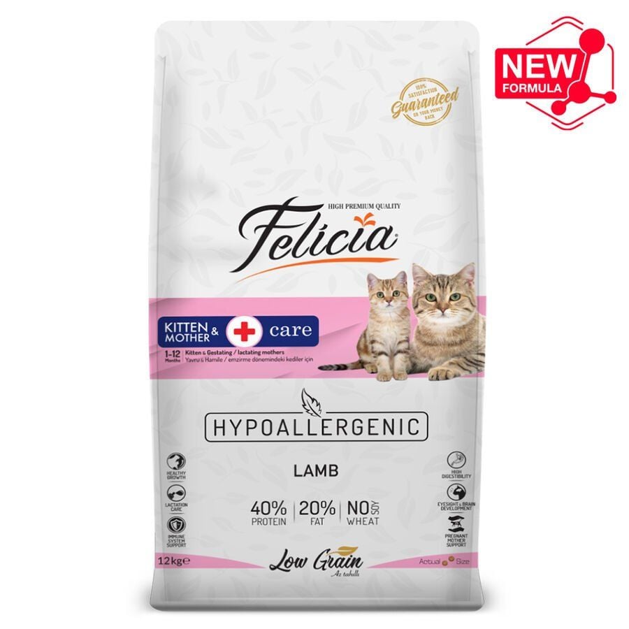 Felicia 12 Kg Yavru Kuzu Etli Az Tahıllı Kuru Kedi Maması 12 Kg
