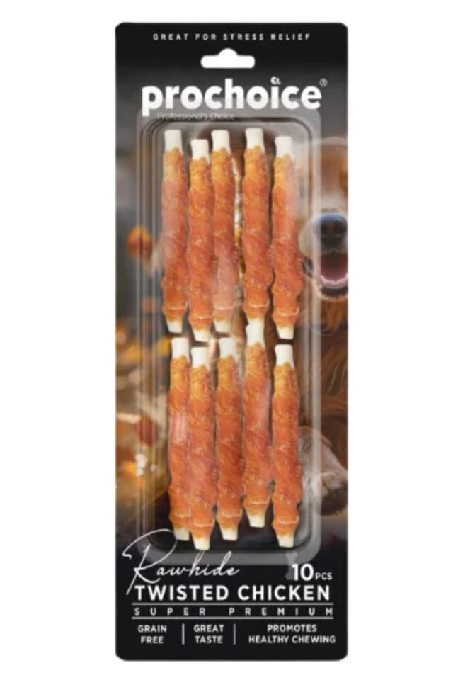 ProChoice Rawhide Twisted Tavuklu Köpek Ödül Çubuğu 10lu