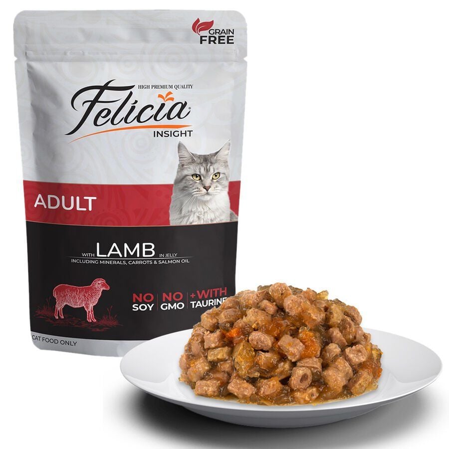 Felicia Tahılsız Yetişkin Kuzu Etli Pouch Yaş Kedi Maması 85 gr
