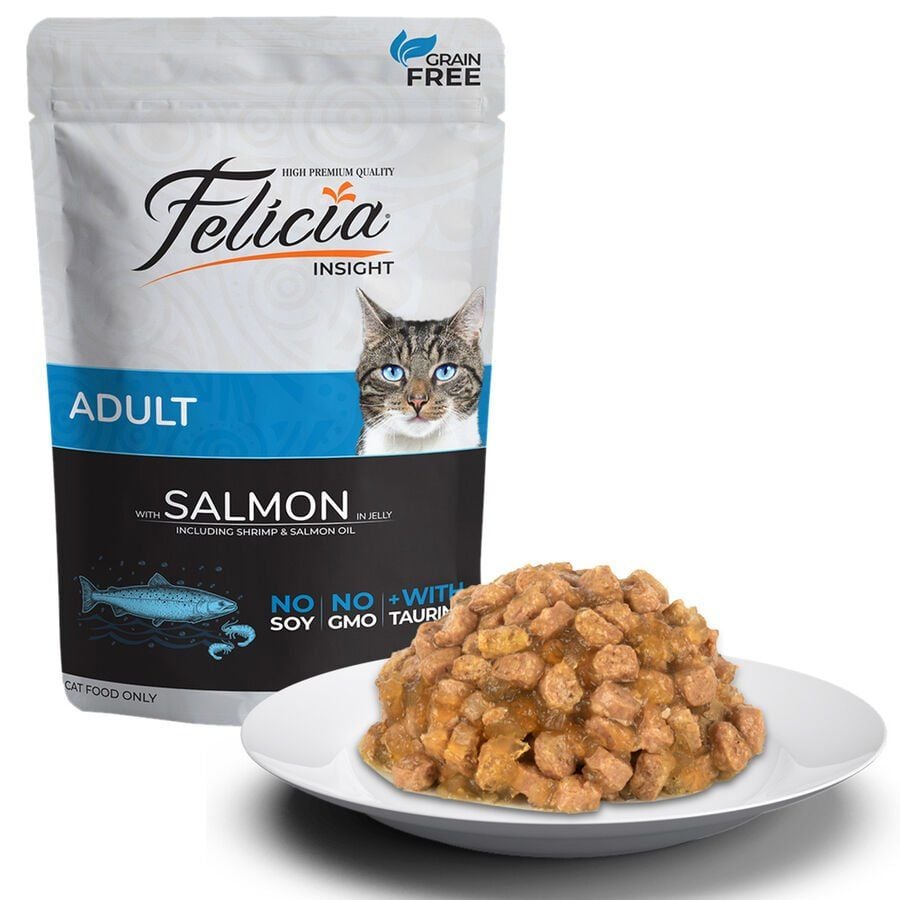 Felicia Tahılsız Yetişkin Somonlu Pouch Yaş Kedi Maması 85 gr