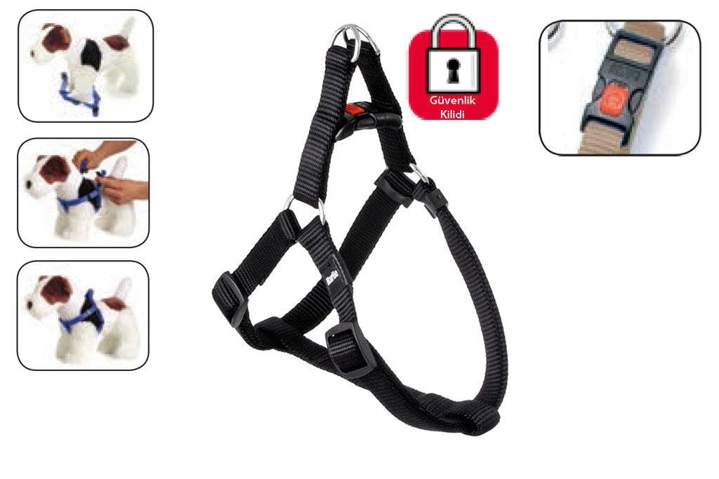 Karlıe Kilitli Göğüs Tasma Xs 20-35cm Siyah