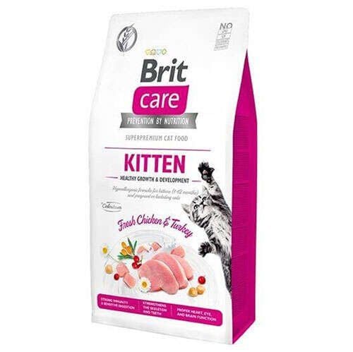 Brit Care Sağlıklı Büyüme için Tavuklu ve Hindili Tahılsız Yavru Kedi Maması 7kg