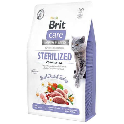 Brit Care Kilo Kontrolü için Ördekli Tahılsız Kısırlaştırılmış Kedi Maması 7kg