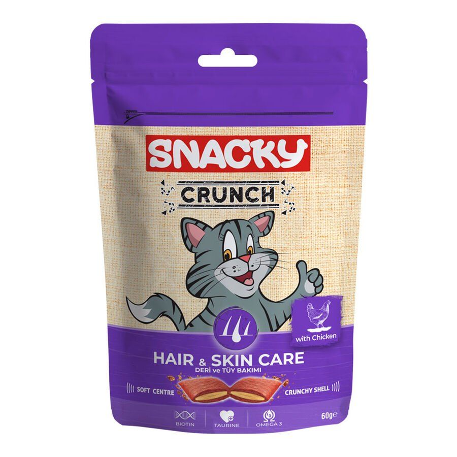 Snacky Crunch Hair-Skin Tavuk Etli Kedi Ödülü (60 g)