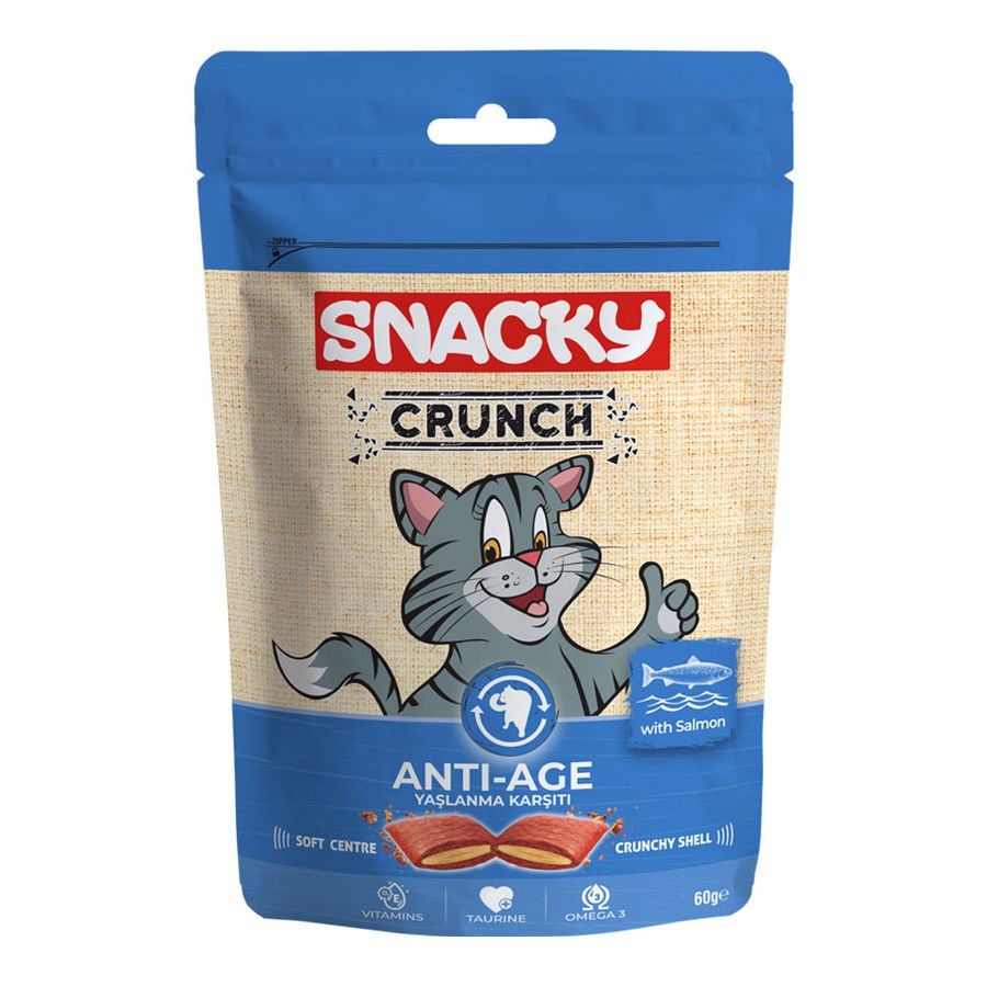 Snacky Crunch Anti-Age Somonlu Kedi Ödülü (60 g)