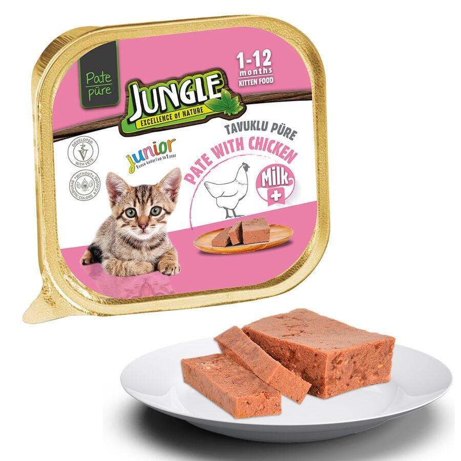 Jungle Sütlü ve Tavuklu Ezme Yavru Kedi Konservesi 100gr