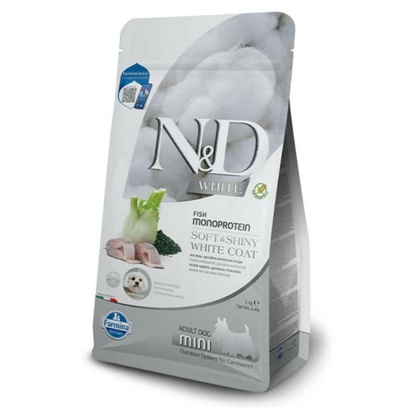 N&D White Mono Protein Balıklı Beyaz Renkli Küçük Irk Yetişkin Köpek Maması 2kg