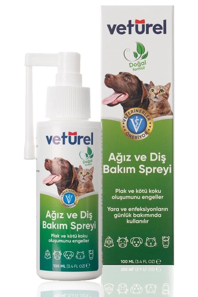 Veturel Kedi ve Köpekler için Ağız ve Diş Bakım Spreyi 100ml